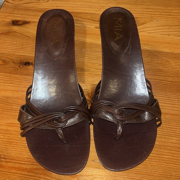 Mia leather sandals chocolate brown made in Brazil size 9M - Picture 3 of 9